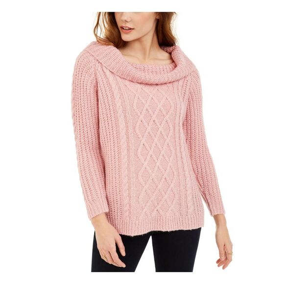NO COMMENT Tops - NO COMMENT Womens Top Pink Bell Sleeve Jewel Neck Printed Juniors S
